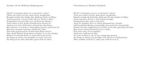 shakespeare sonnet 18 translation